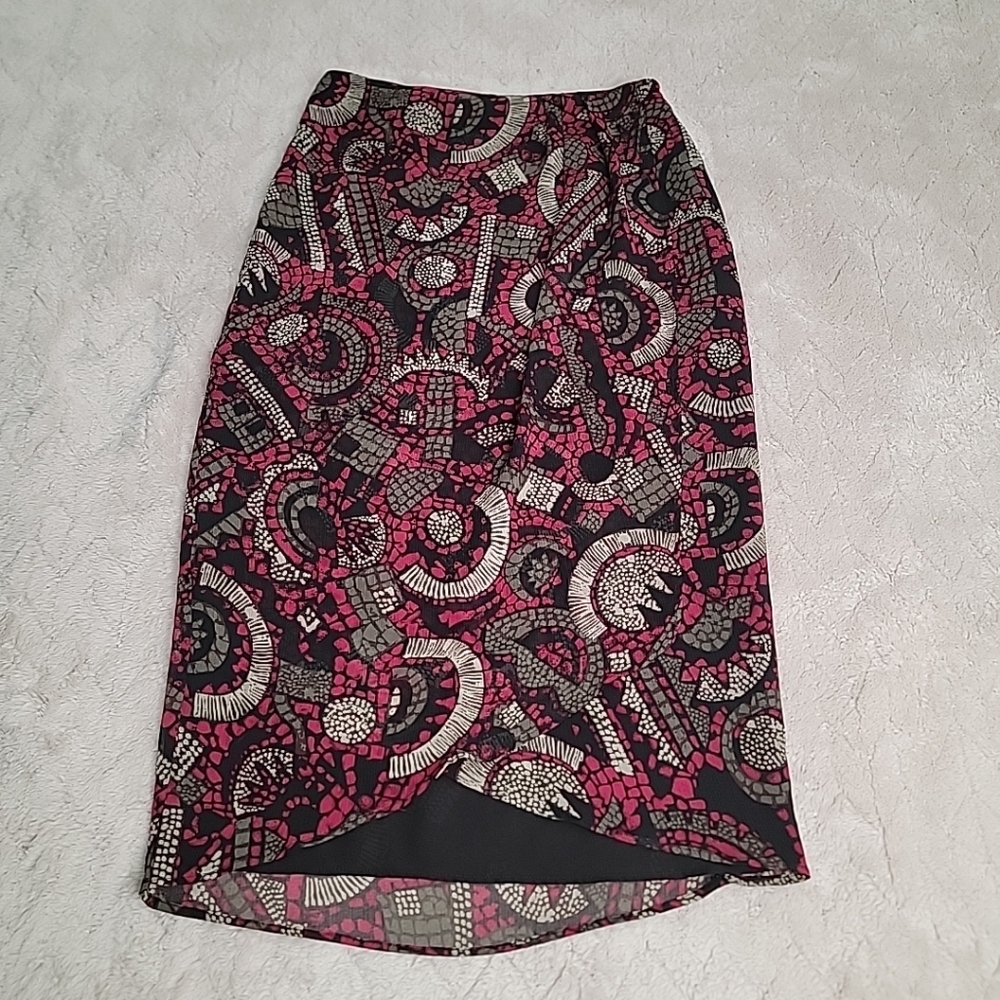 Ruby Rd. Geometric Pencil Skirt - Black and Pink